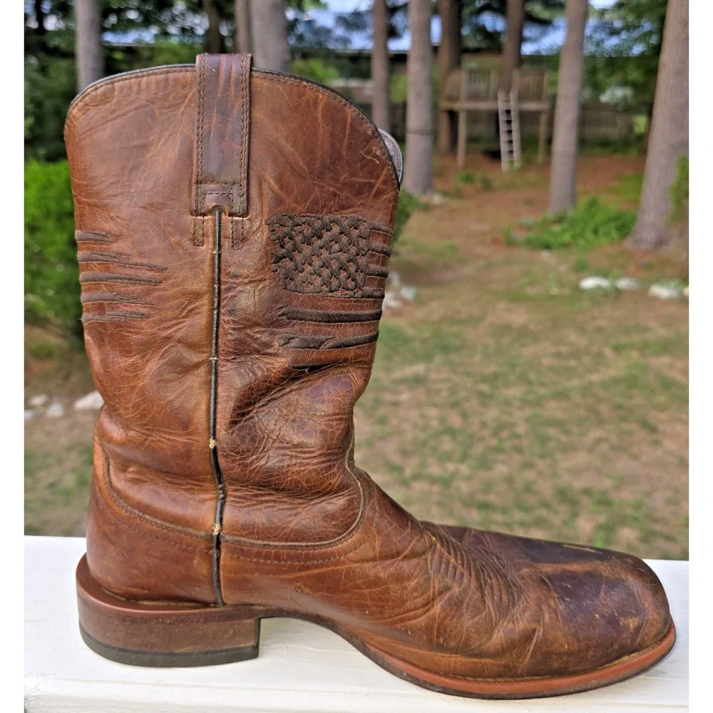 Ariat Circuit Patriot USA Flag Cowboy Boots 11.5D Western Ranch Cowboycore